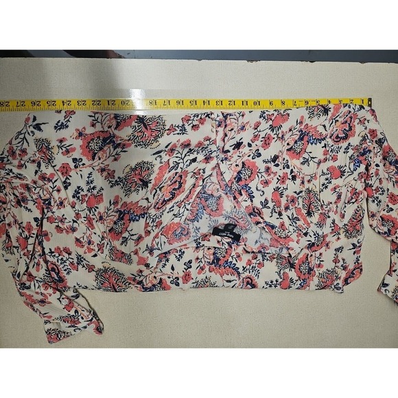 Nine West Tunic Floral Blouse Womens Size XXL Ivory Pink Flowy Lightweight - Picture 4 of 6